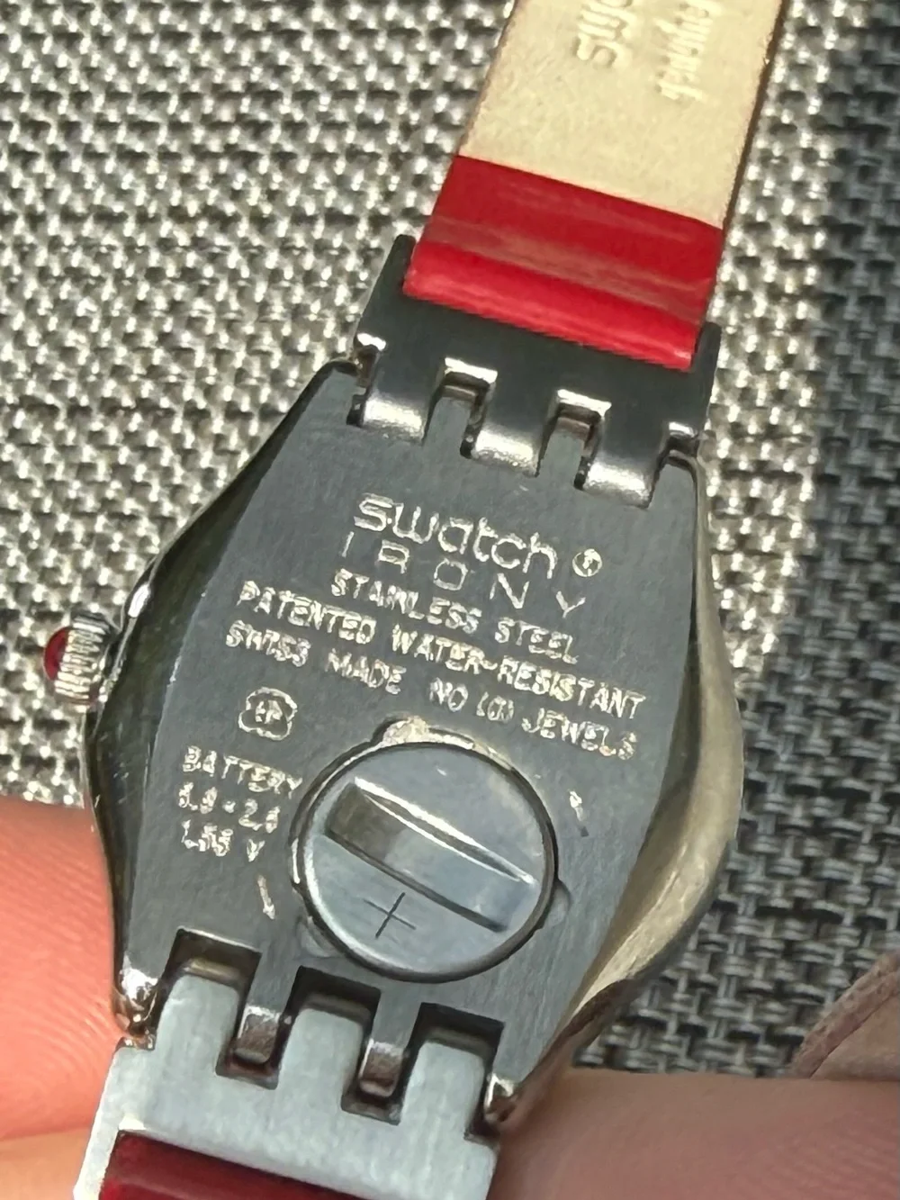 Vintage 2001 Swatch Irony Red Patent Double Wrap Watch  Excellent Condition
